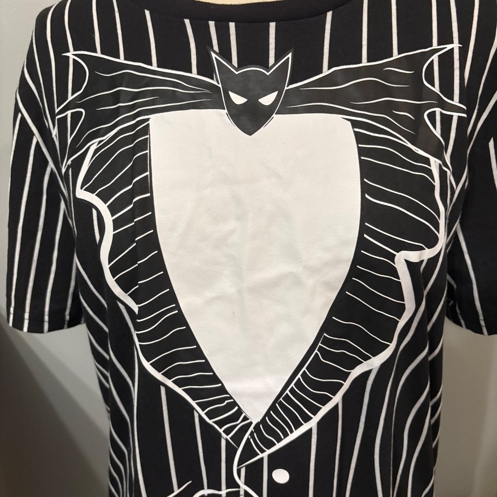Disney Nightmare Before Christmas Jack Skellington Pinstripe Shirt (Adult Large) - Picture 2 of 5